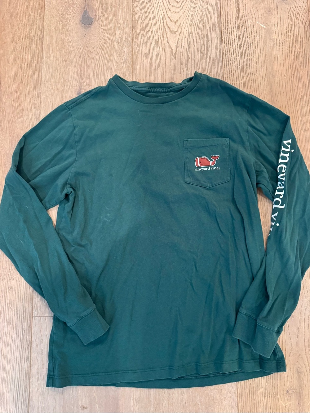 Vineyard Vines Long-Sleeve Football Pocket Tee - Forest Green